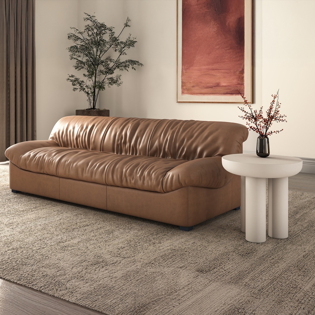 Halston Sofa Tan Leather - 6