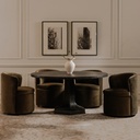 Dane Swivel Dining Chair Faux Green Mohair - 8