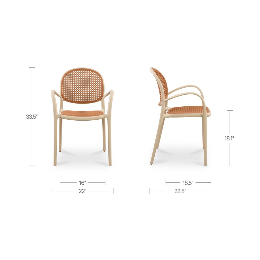 Soren Outdoor Dining Chair White-Set of Two - 8