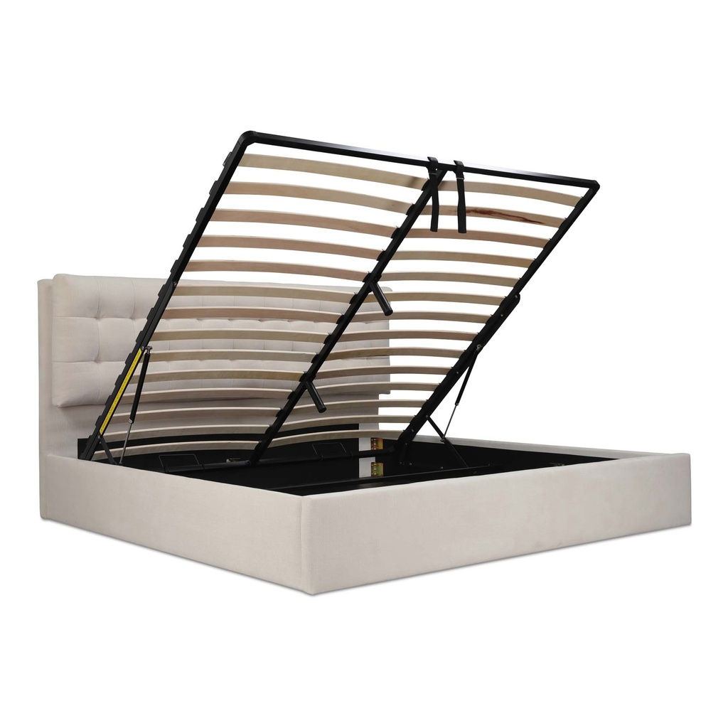 Sebastion King Storage Bed Cream - 1
