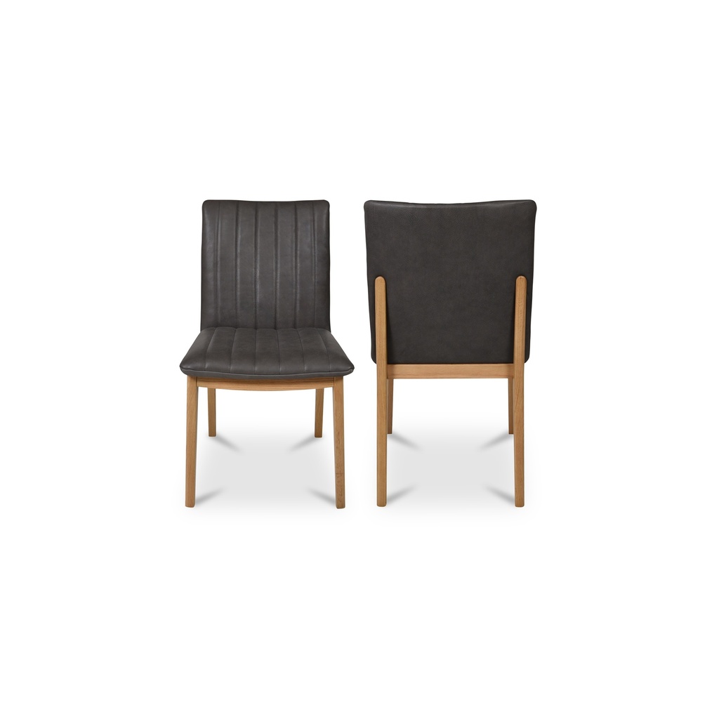 Demi Dining Chair Brown Leather-Set of Two - 5