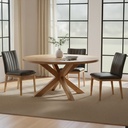 Demi Dining Chair Brown Leather-Set of Two - 7