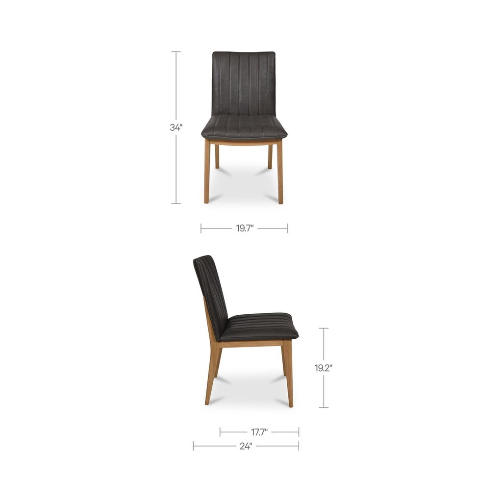 Demi Dining Chair Brown Leather-Set of Two - 8