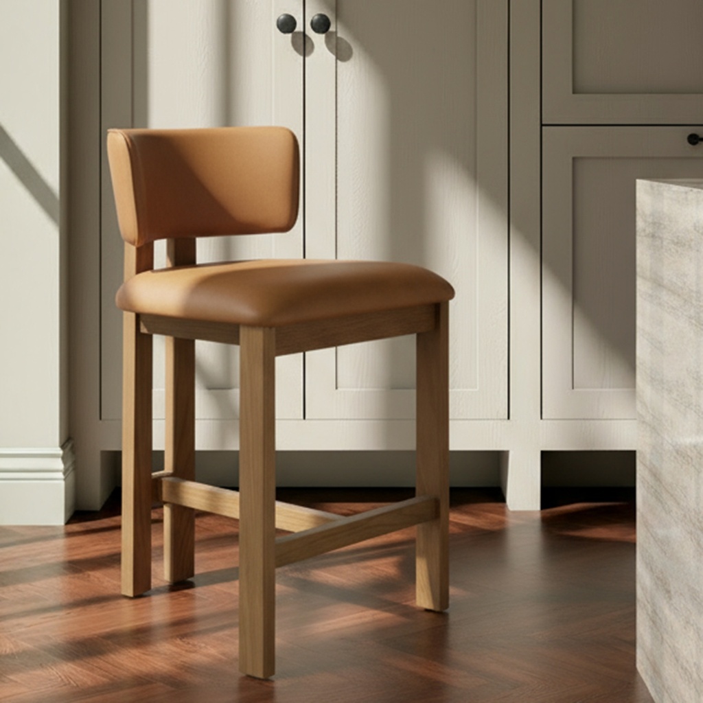 Morel Counter Stool Brown Leather - 7