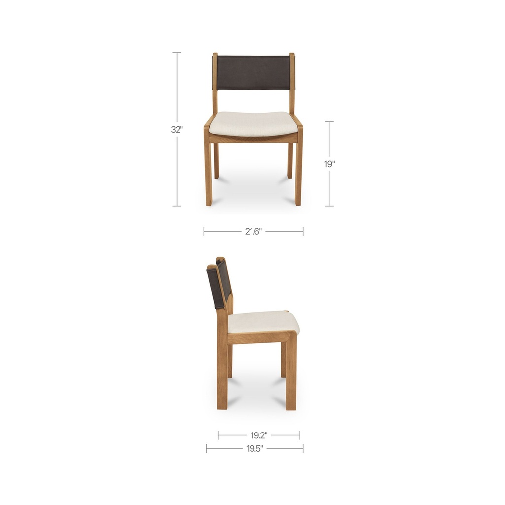 Carol Dining Chair Deep Brown Leather Set of Two - 8