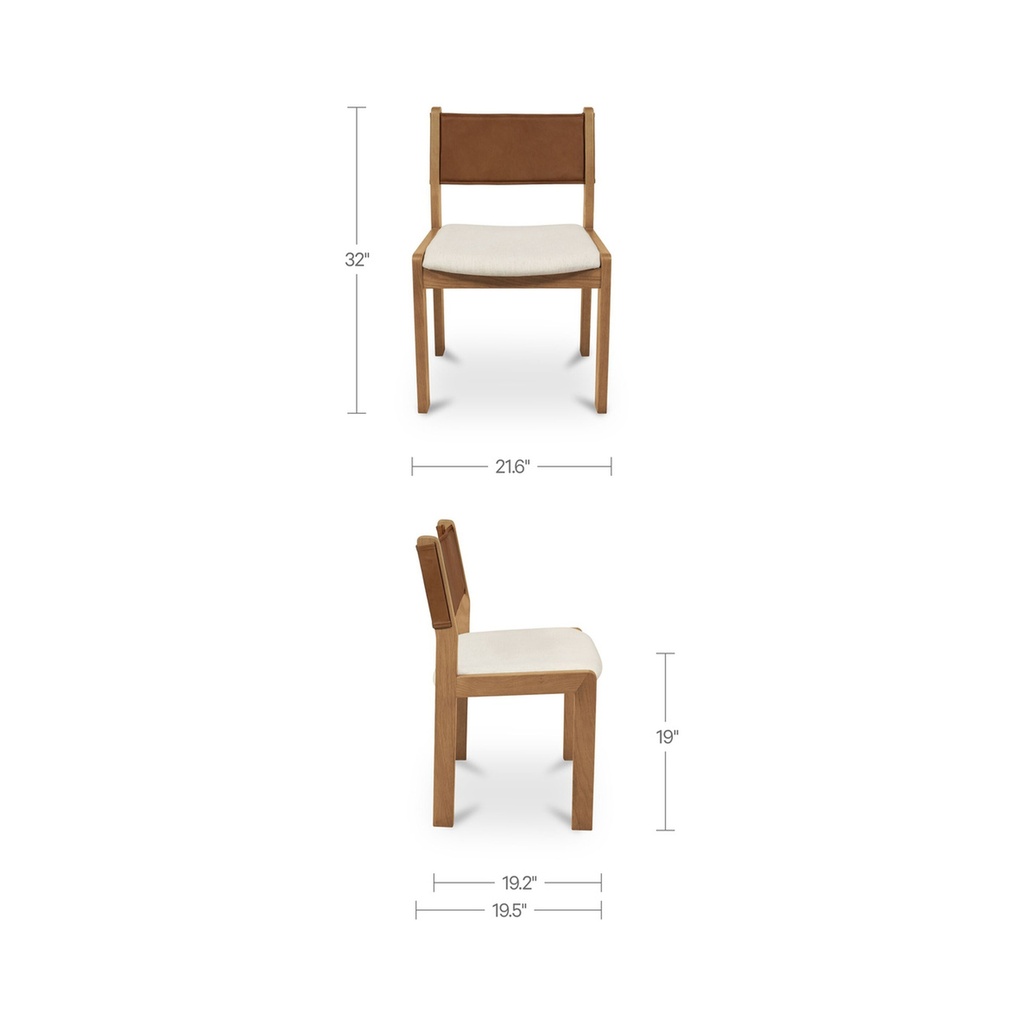 Carol Dining Chair Tan Leather Set of Two - 8