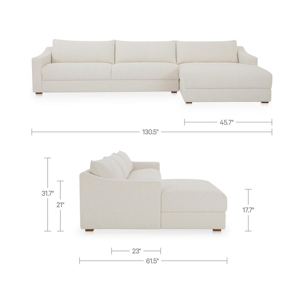 Farrow Sectional Flecked Oat Right - 7
