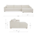 Farrow Sectional Flecked Oat Right - 7