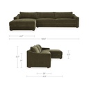 Farrow Sectional Cedar Green Left - 7