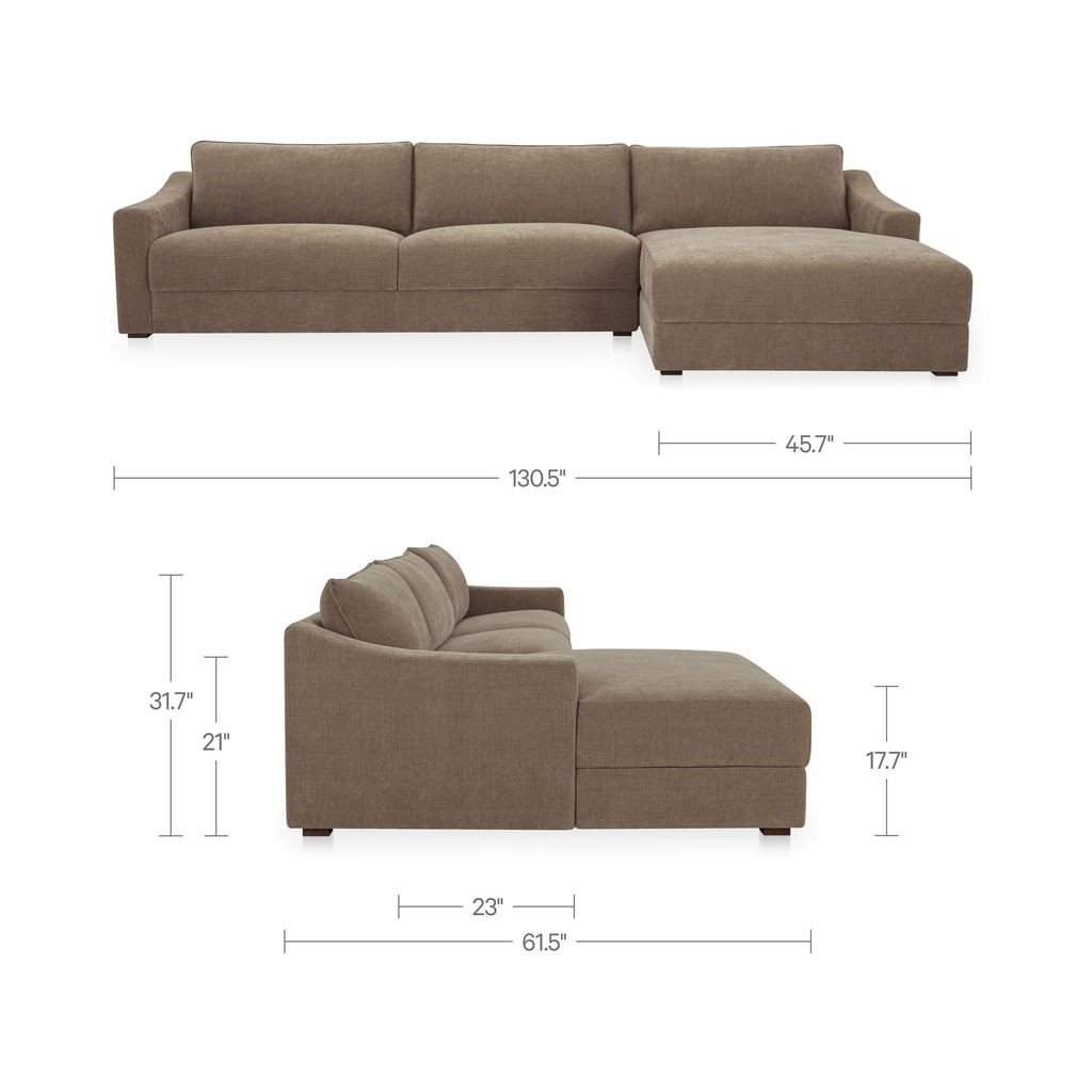 Farrow Sectional Taupe Right - 7
