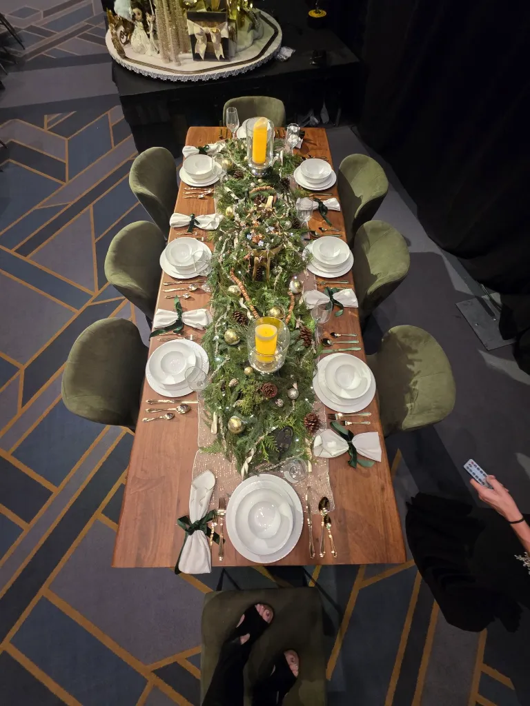 Organic forge dining table overhead.webp