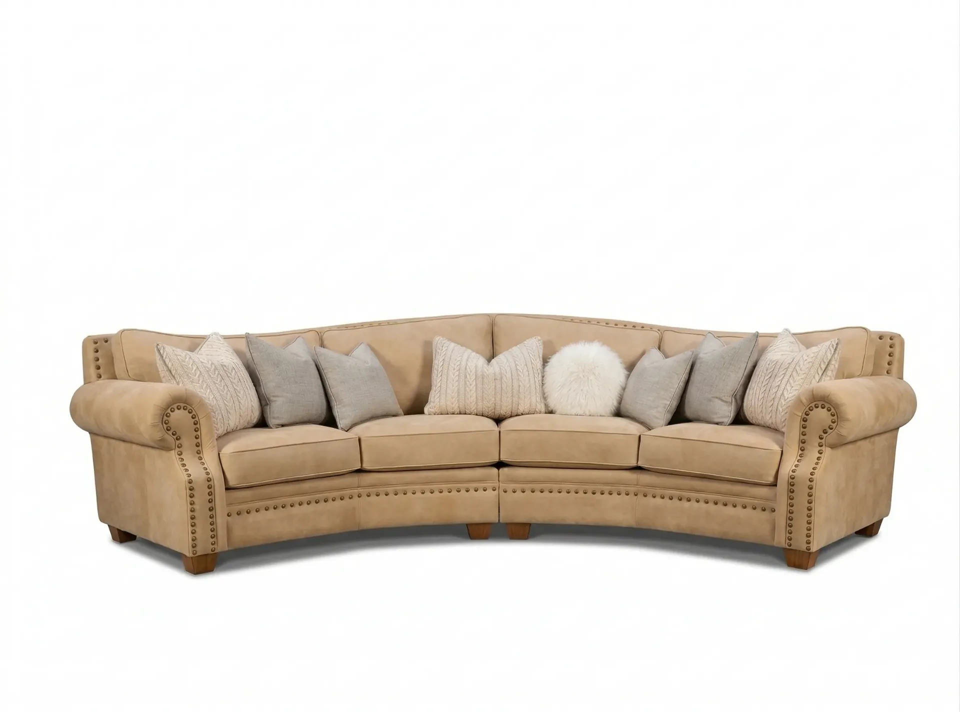 Cartwright Leather Conversation Sofa Buckskin