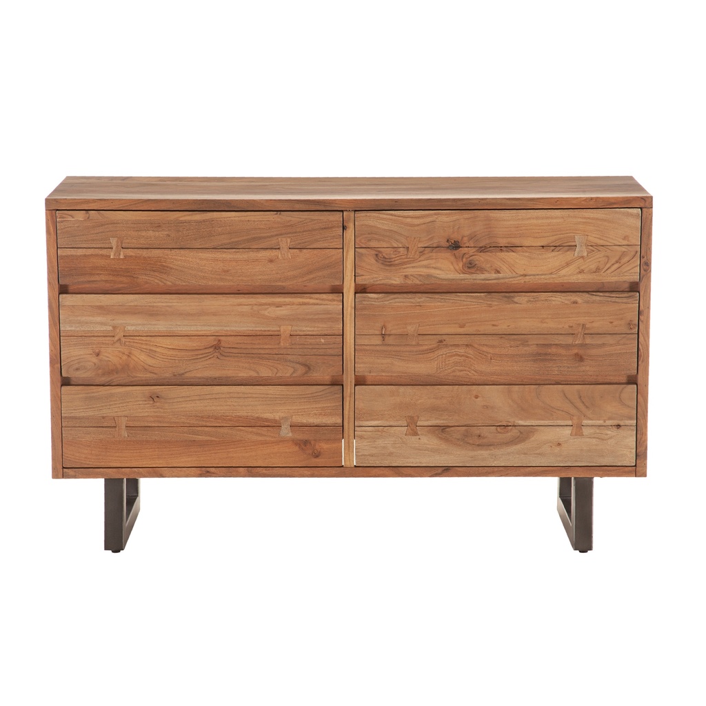 [FAS-DR58SA-6D] Aspen 58" Six Drawer Dresser in Smoked Acacia