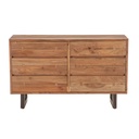 Aspen 58" Six Drawer Dresser in Smoked Acacia