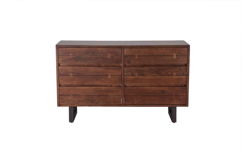[FAS-DR58WN-6D] Aspen 58" Six Drawer Dresser in Walnut