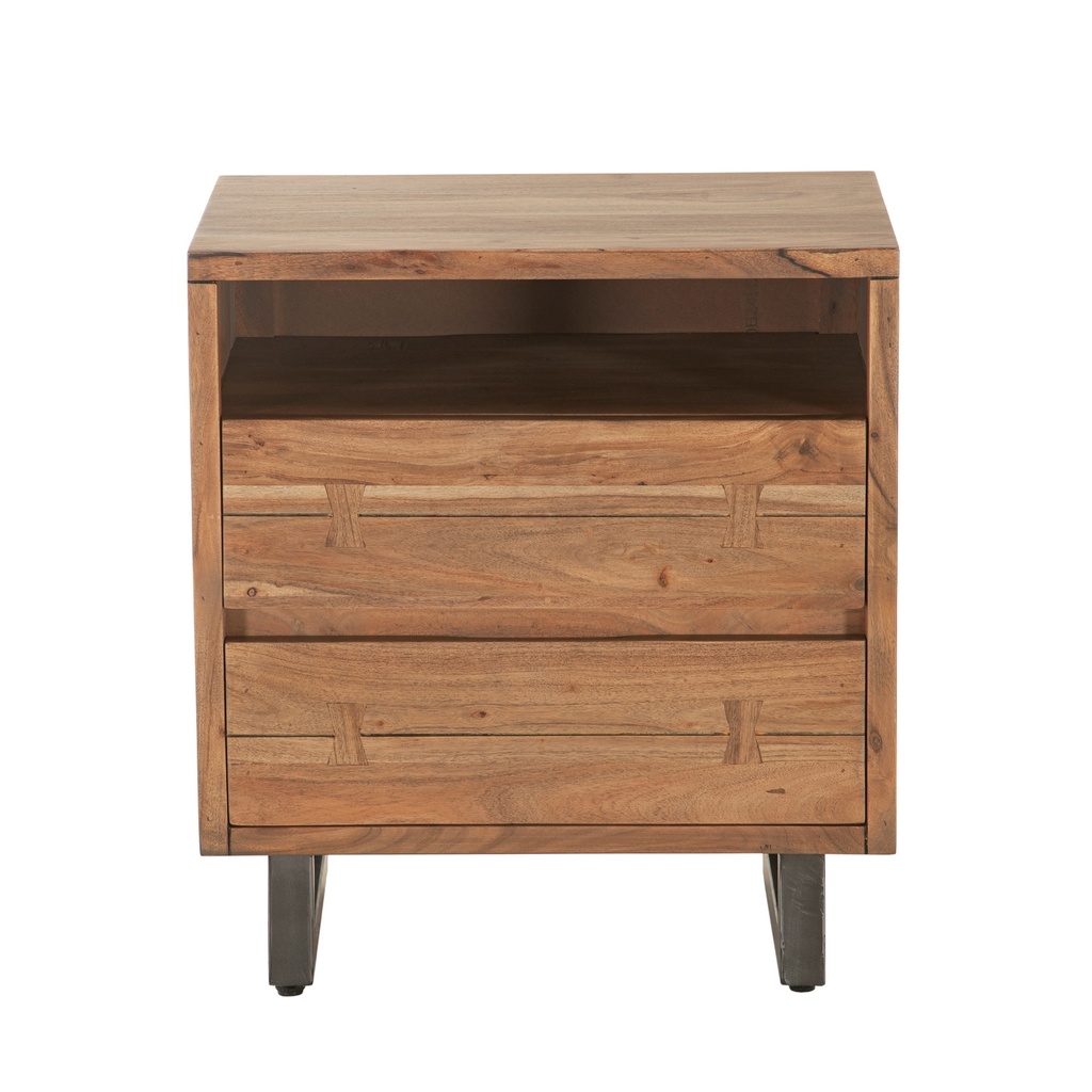 [FAS-NC24SA-2D] Aspen 24" Two Drawer Nightstand in Smoked Acacia