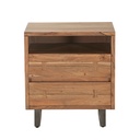 Aspen 24" Two Drawer Nightstand in Smoked Acacia