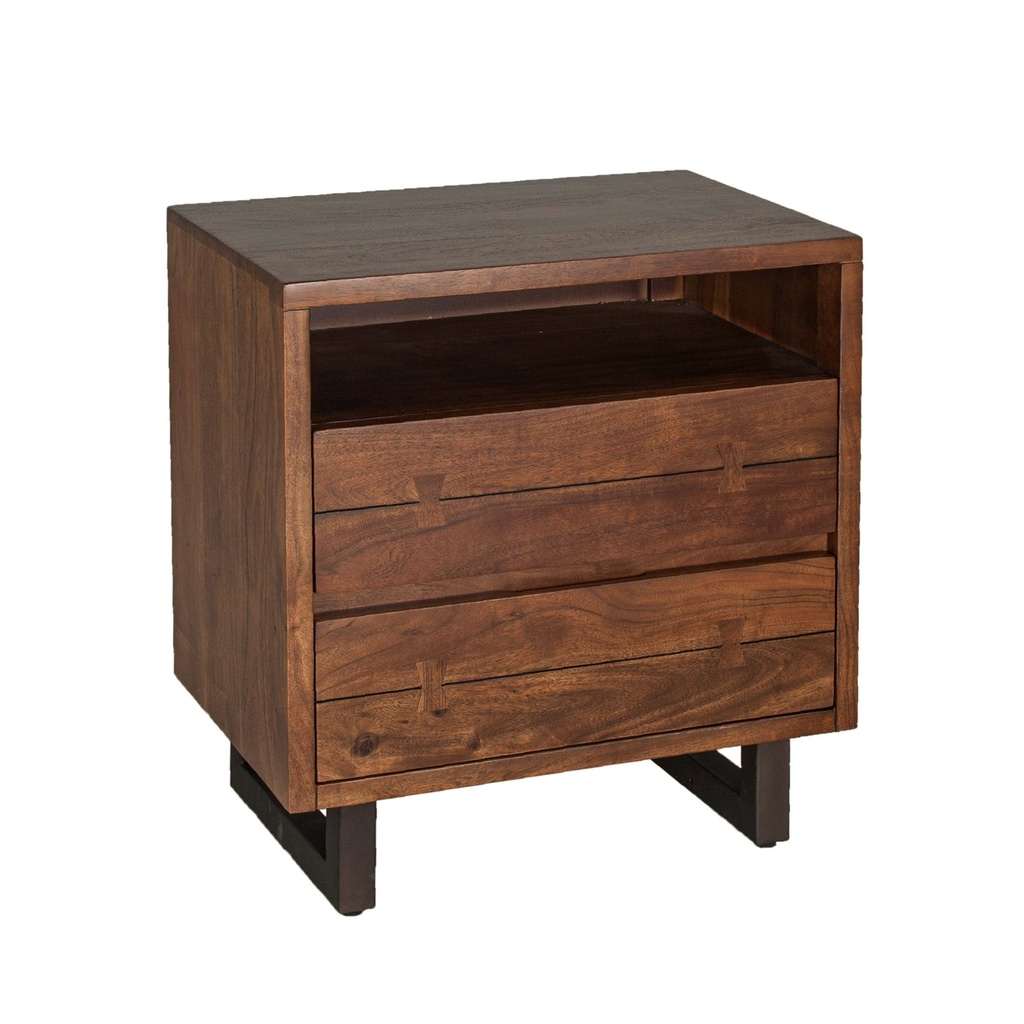 [FAS-NC24WN-2D] Aspen 24" Two Drawer Nightstand in Walnut