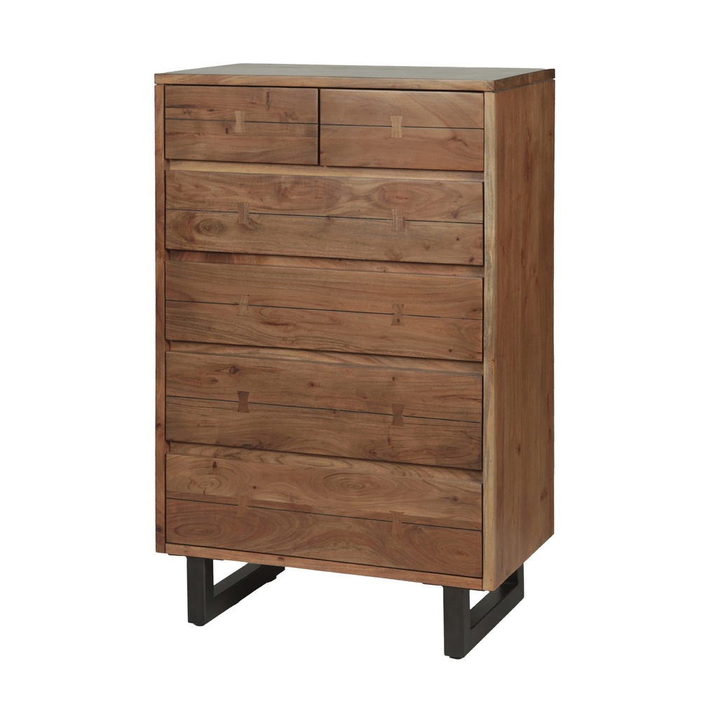 Aspen 34" Tall Chest in Smoked Acacia