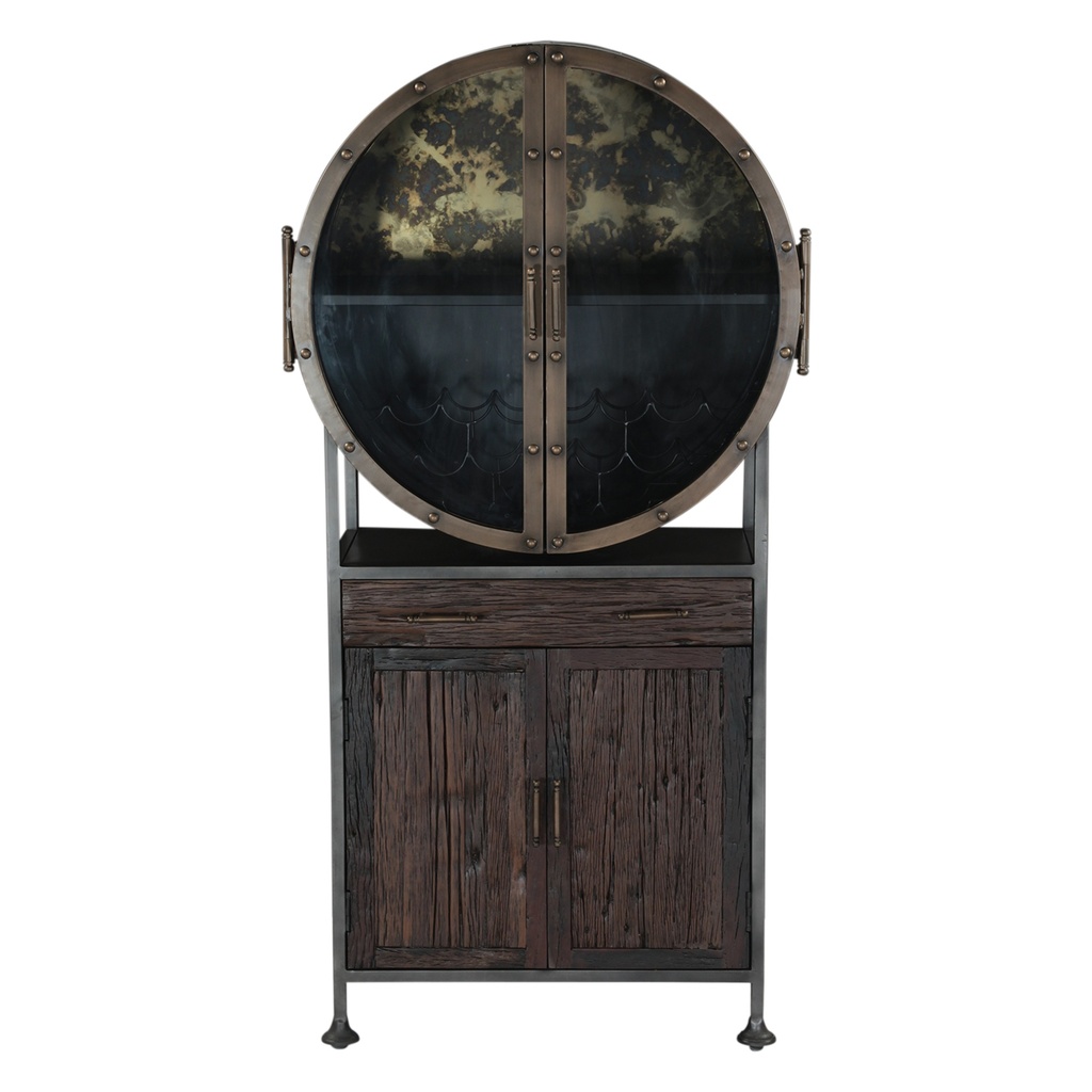 [FBY-BC74R] Bowery 74" Tall Round Bar Cabinet