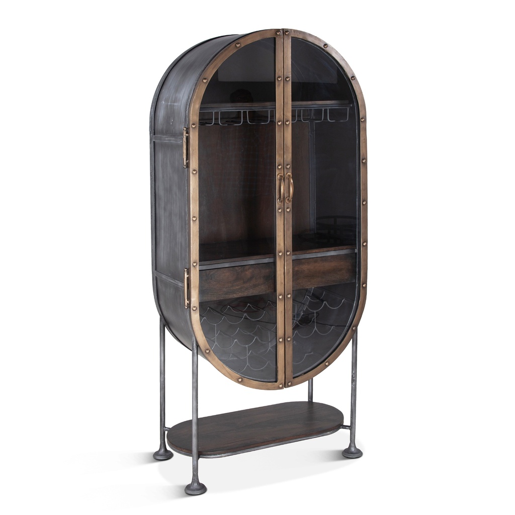 [FBY-BC84] Bowery 34" Tall Oval Bar Cabinet