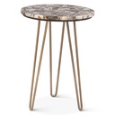 Calico 17" Side Table in Stone Agate with Iron Base