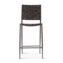 Copenhagen 17" Counter Chair in Black Buffalo Leather and Iron
