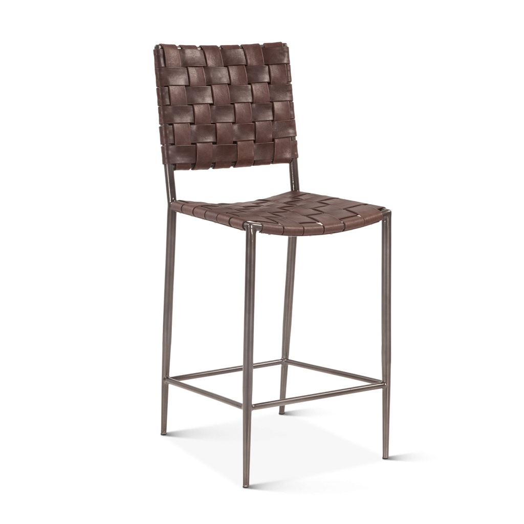 [FCPH-CC17CH] Copenhagen 17" Counter Chair in Chocolate Leather and Iron