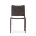Copenhagen 18" Dining Chair in Black Buffalo Leather and Iron