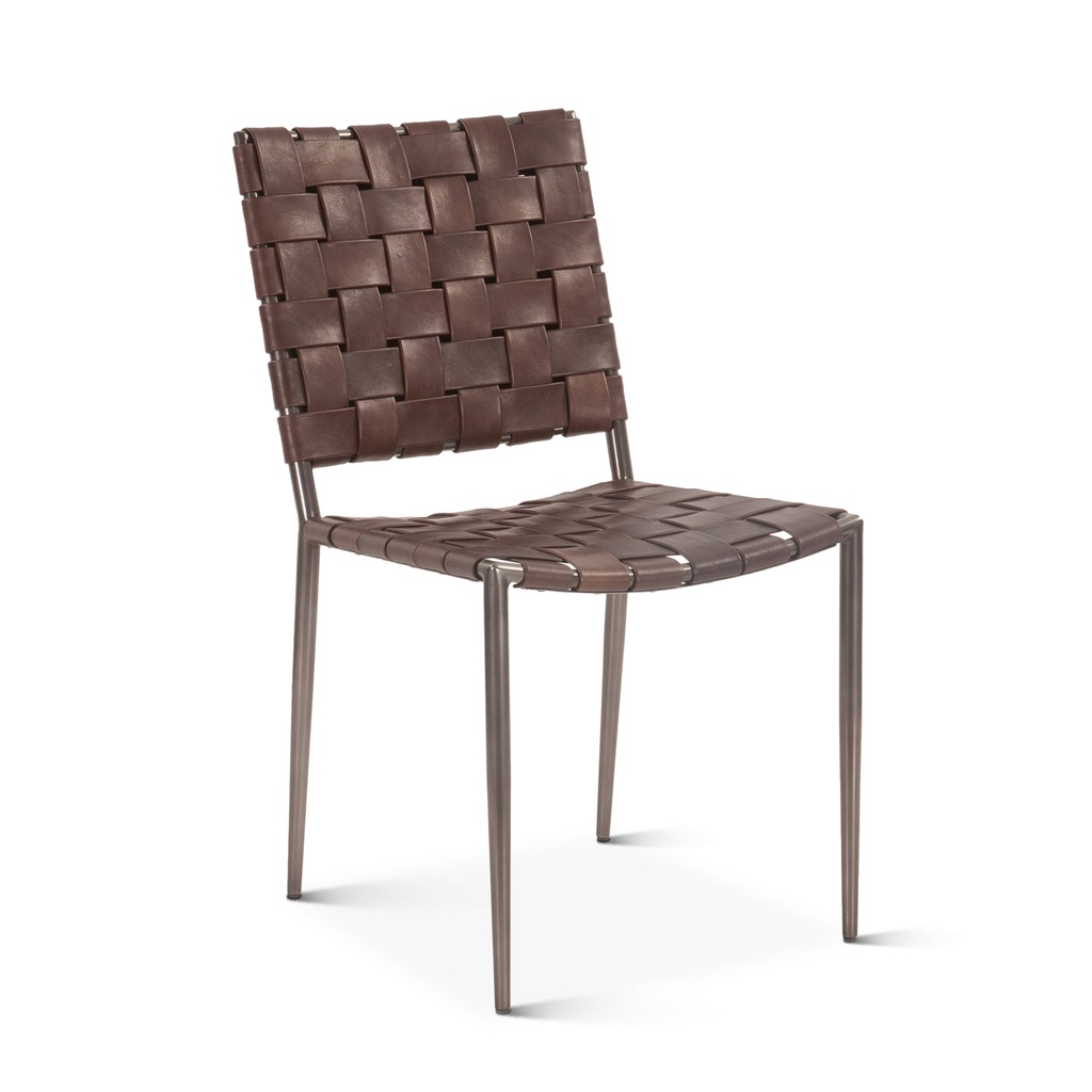 [FCPH-DC18TB] Copenhagen 18" Dining Chair in Tobacco Buffalo Leather with Iron