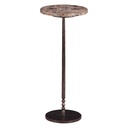 Detroit 10" Side Table in Dark Emperador Marble with Casted Base