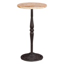 Detroit 12" Side Table in Retro Impulse Marble with Casted Base