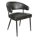 Essex Dover 23" Armchair in Weathered Black Leather