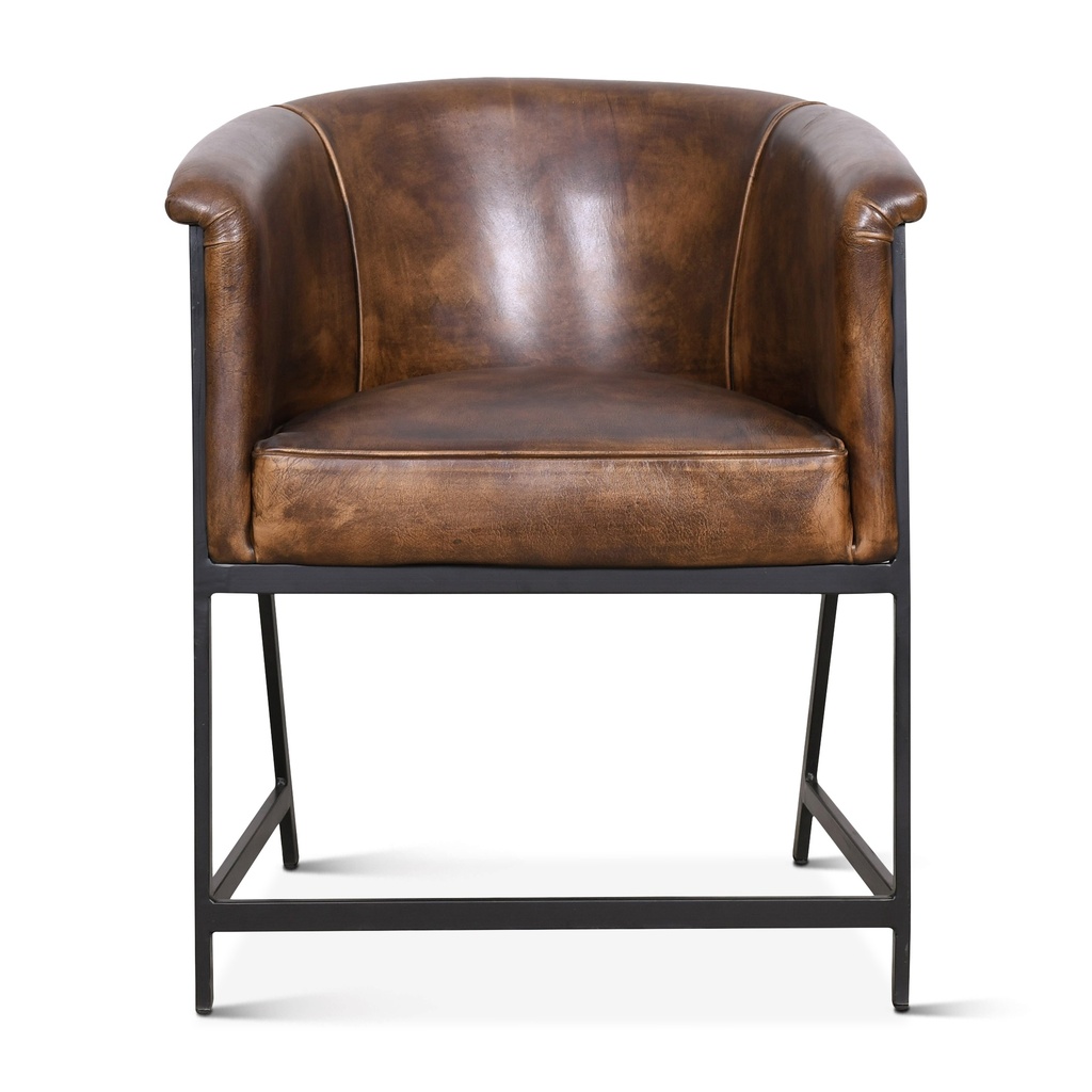 [FEX-PLAC-AW] Essex Polo Armchair in Antique Whiskey Leather