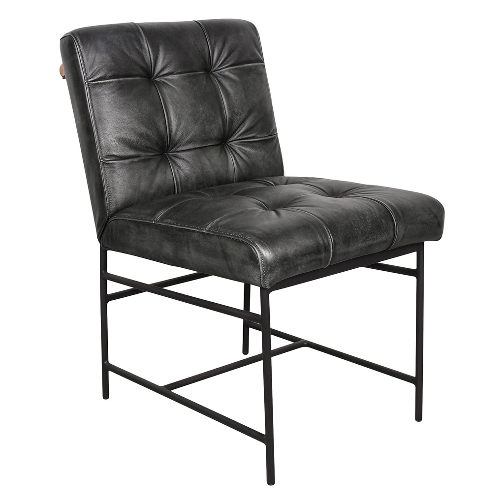 [FEX-SKDC-WB] Essex Stockton 19" Dining Chair in Weathered Black Leather