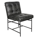 Essex Stockton 19" Dining Chair in Weathered Black Leather