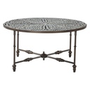Fleur 40" Coffee Table with Floral Horn Inlay and Iron