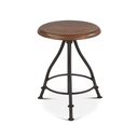 Industrial Loft 13" Adjustable Stool in Walnut