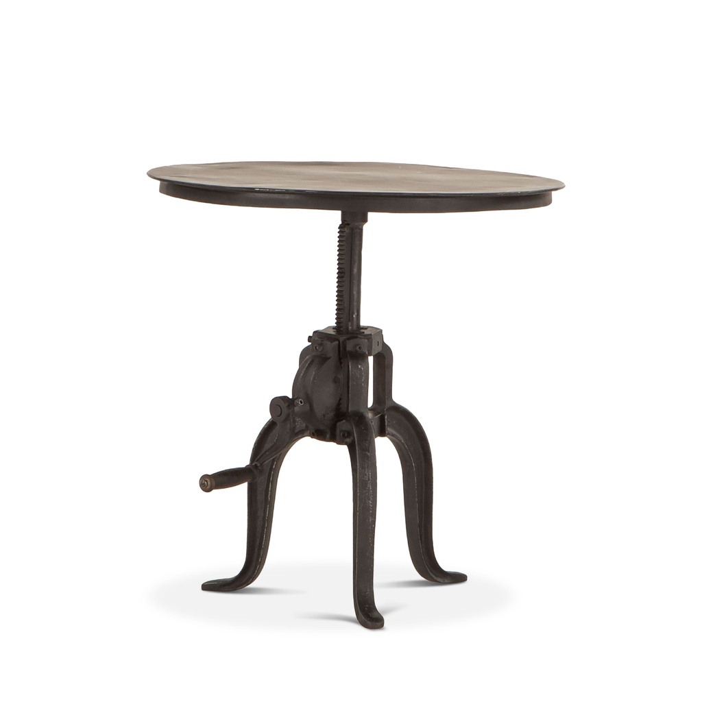 [FIL-ST24MB] Industrial Loft 24" Adjustable Side Table in Matte Black