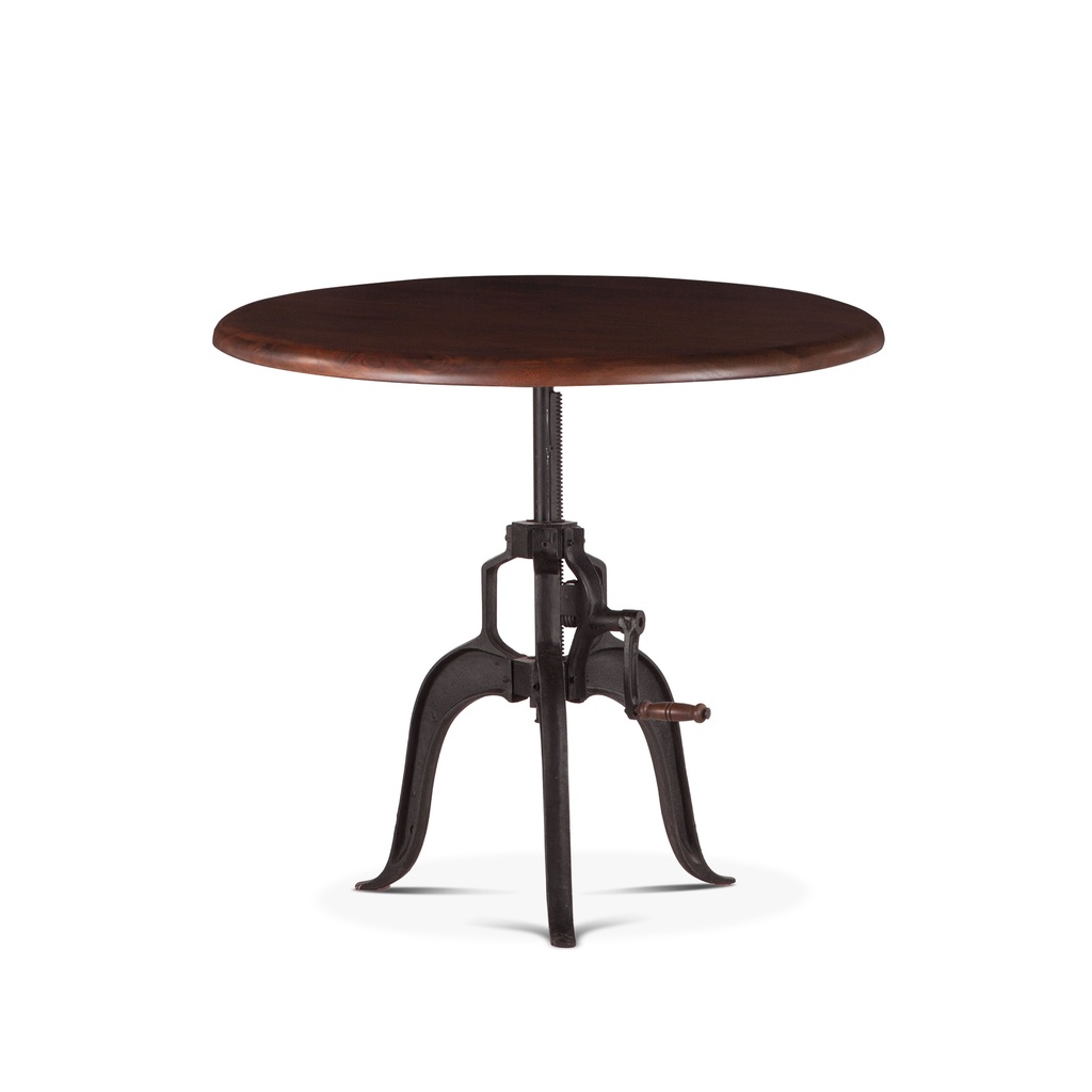 Industrial Loft 30" Adjustable Side Table in Walnut