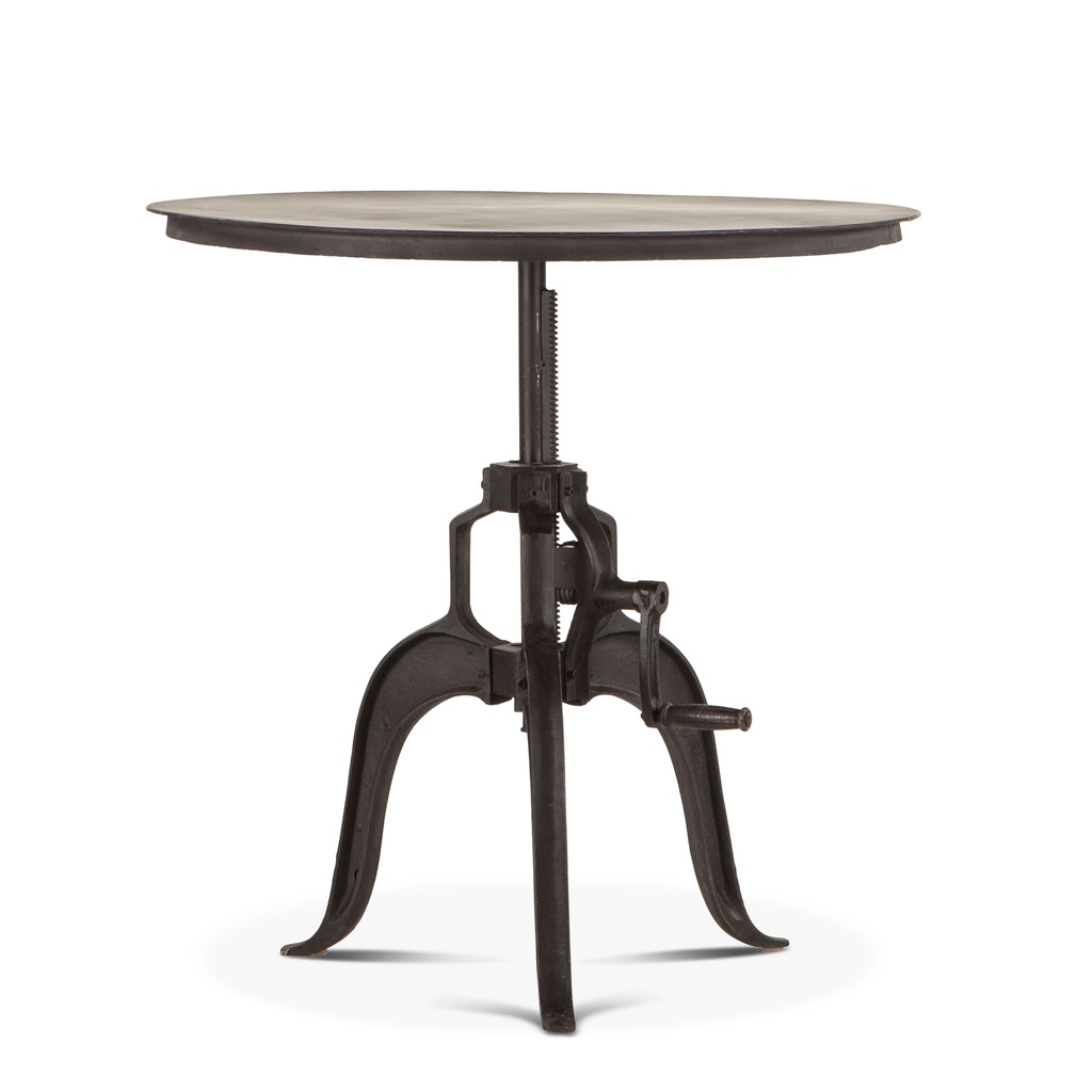 [FIL-ST36MB] Industrial Loft 36" Adjustable Side Table in Matte Black