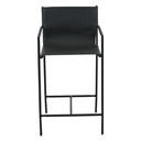 Irvine 20" Counter Armchair in Black Leather and Iron