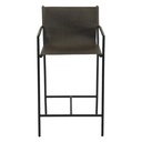 Irvine 20" Counter Armchair in Olive Green Leather and Iron