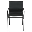Irvine 20" Dining Armchair in Black Leather and Iron