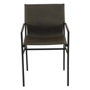 Irvine 20" Dining Armchair Olive Green Leather and Iron