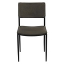 Irvine 18" Dining Chair Olive Green Leather and Iron