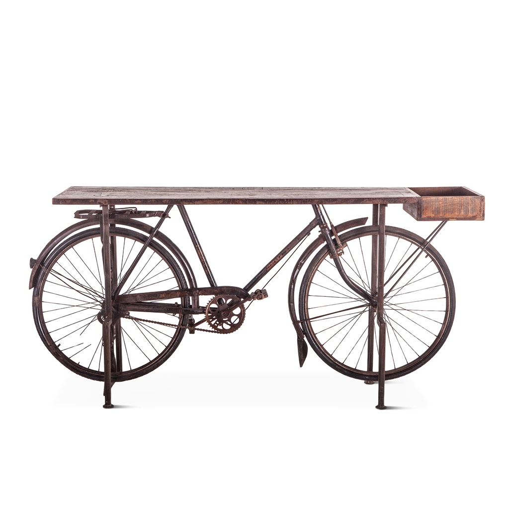[FIT-BICY-CN] Industrial Teak 71" Bicycle Console Table in Walnut