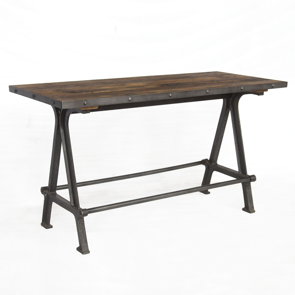 [FIT-GT66] Industrial Teak 66" Gathering Table in Natural Reclaimed Wood