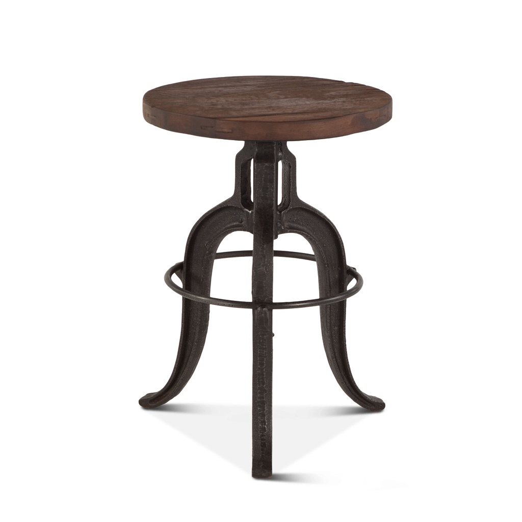 [FIT-STL16] Industrial Teak 16" Adjustable Stool in Natural Reclaimed Wood