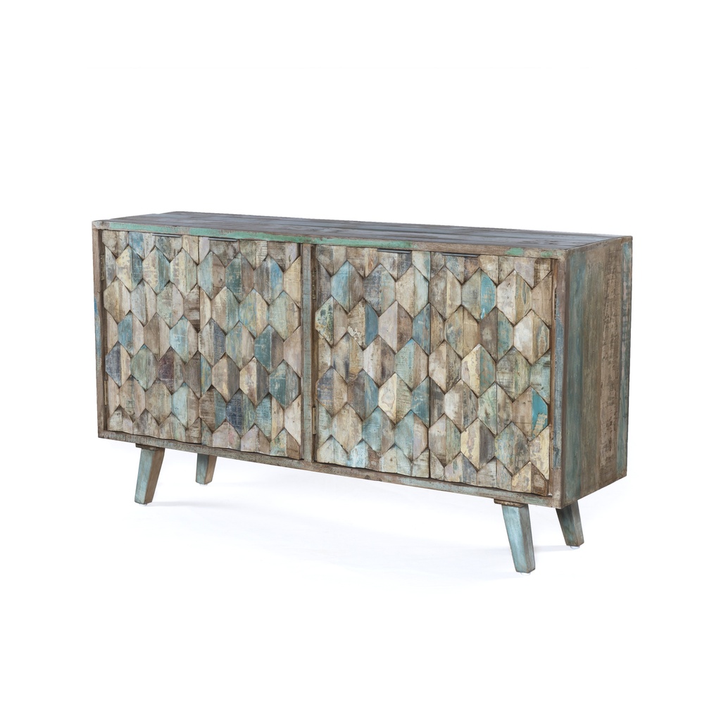 Ibiza 61" Sideboard in Vintage Teal Reclaimed Wood